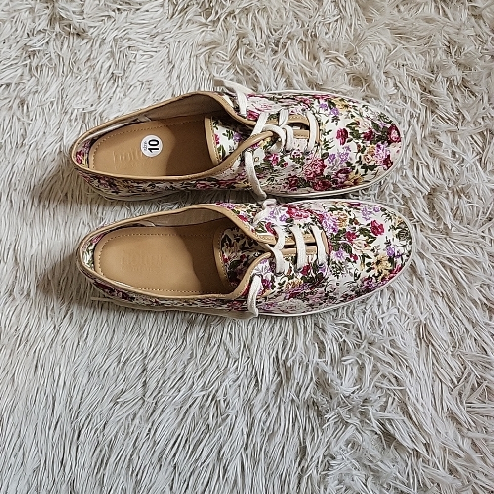 Hotter Comfort Concept Mabel Floral Flower Tennis Shoes Sneakers - 10 - Picture 4 of 12